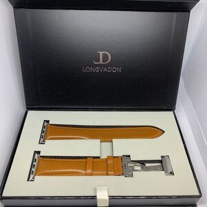 Longvadon Women's Brown Leather Watch Band with Silver Buckle Size 38-40mm LVD8